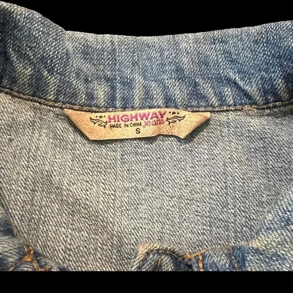 Highway Jeans Cropped Jean Jacket Vest - Picture 2 of 3